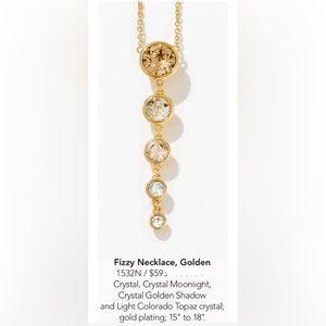 Touchstone Crystal by Swarovski Fizzy gold Necklace BNIB